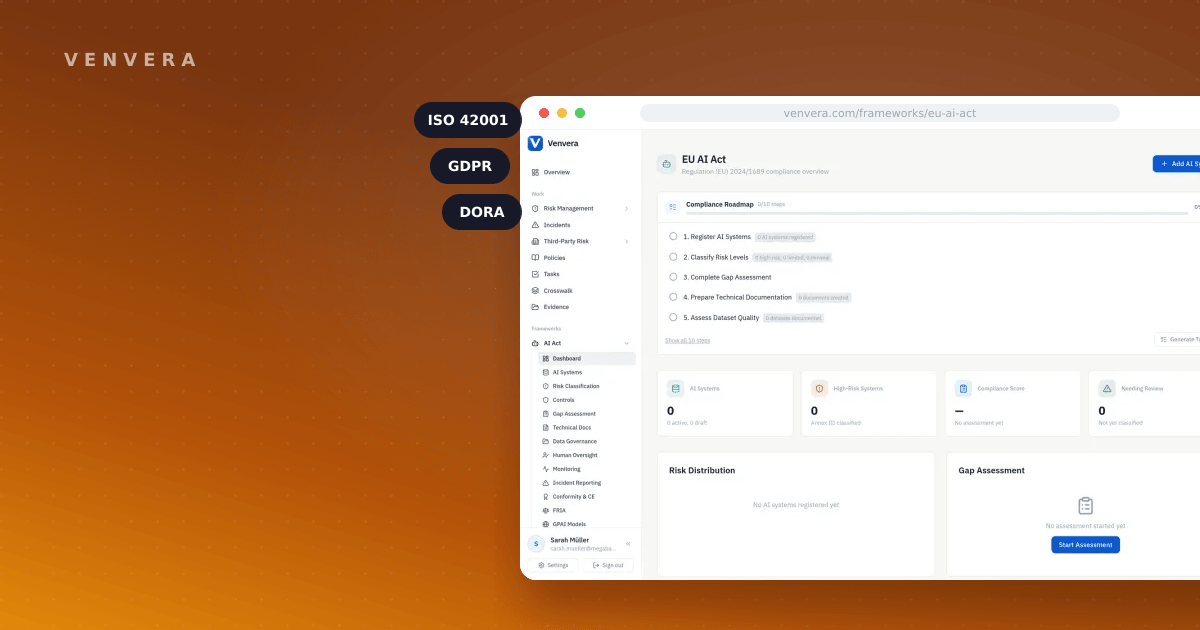 Vanta alternative for EU AI Act compliance software - AI system classification, FRIA and conformity Vanta alternative for EU AI Act compliance software - AI system classification, FRIA and conformity