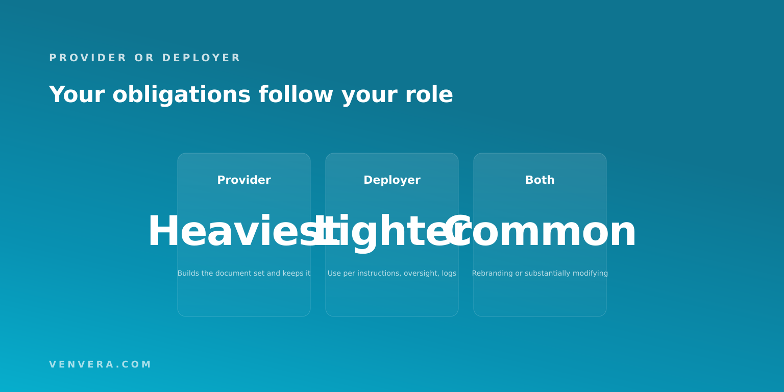 Provider, deployer and both: how EU AI Act obligations differ by role