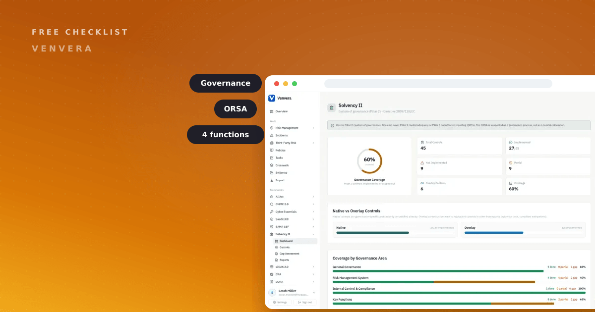 Solvency II ORSA Checklist (Free Excel, 2026)