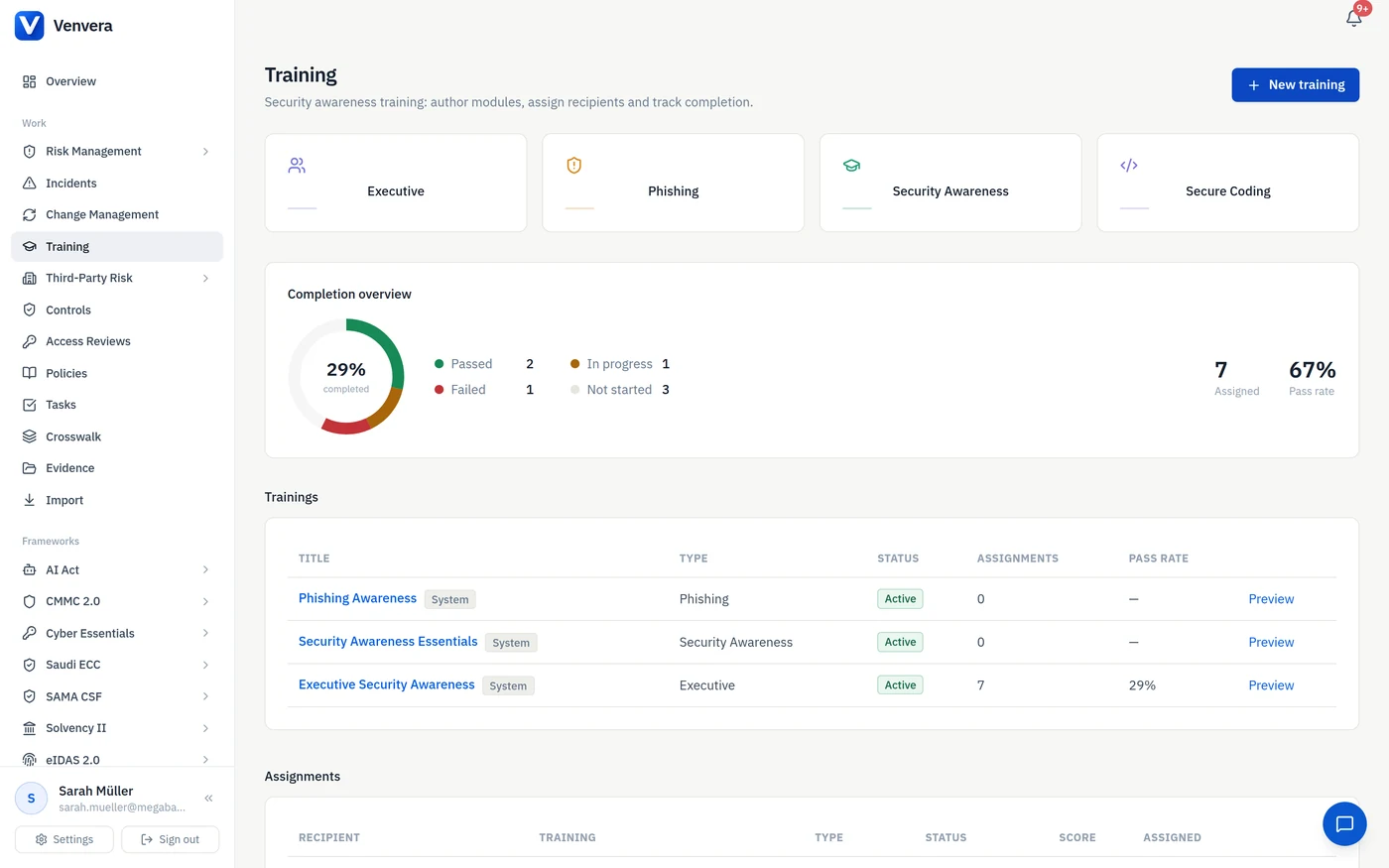 / TRAINING - assignment and completion, tracked