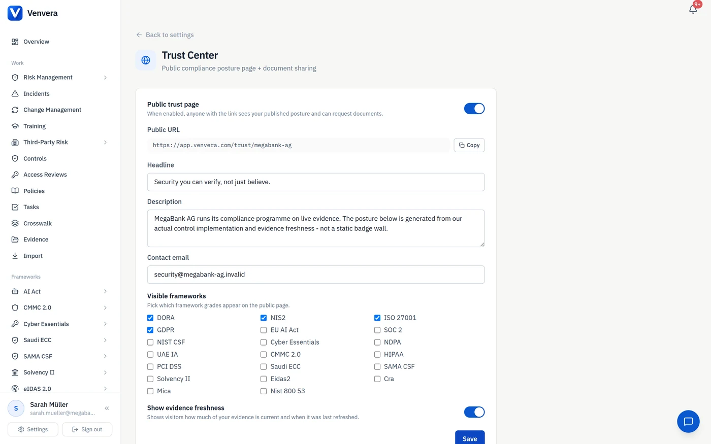 / TRUST CENTER - what you publish, and what stays behind a request