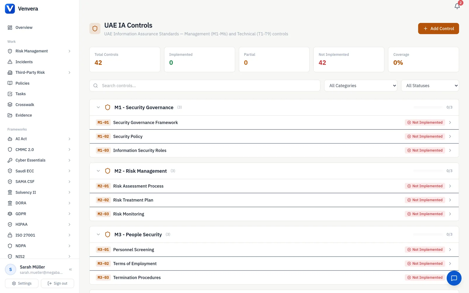 Venvera UAE IA security controls