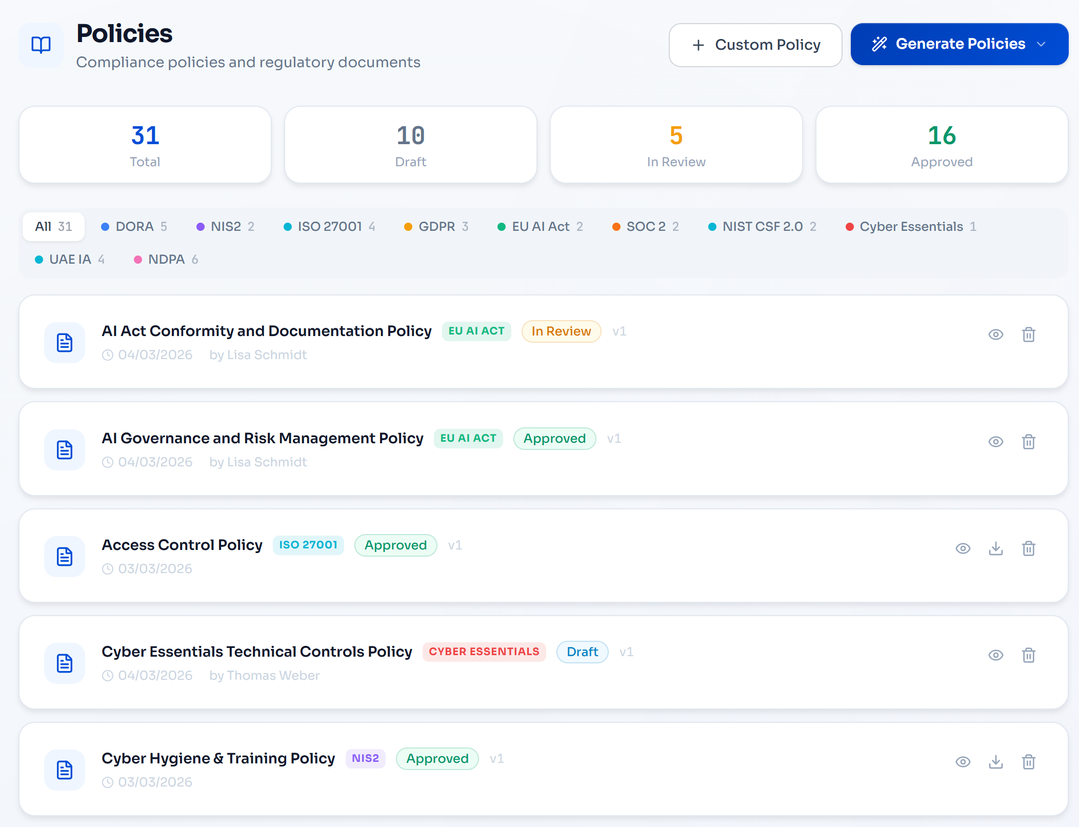 policies-saas-compliance-dora-nis2-uae-ia-iso27001-venvera